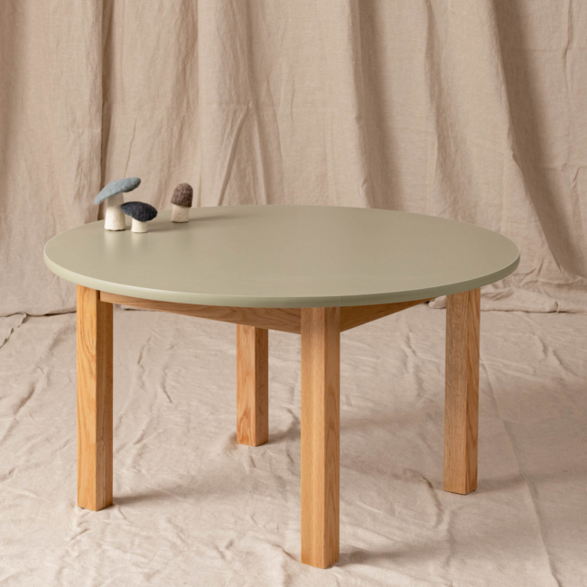 Kids By Design - Tafel Rond Set Sage Groen (Ø 90cm ) - BSO (5-delig)
