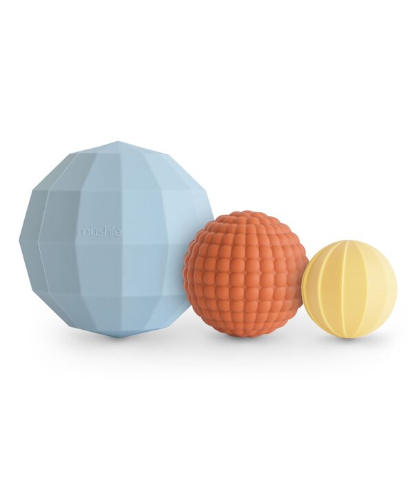 Mushie Mushie - Sensorische Ballen Set - Blue (3-delig)