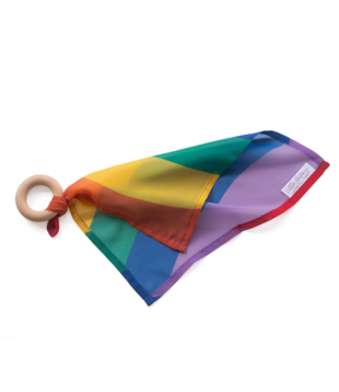 Playcycle Speeldoek Waves Regenboog aan Houten Ring (30 cm)