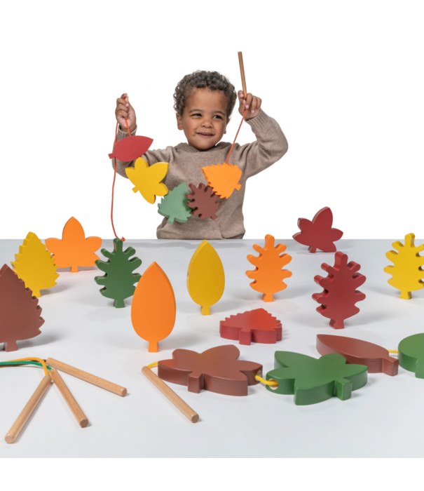 Educational Advantage Educational Advantage - Houten Bladeren Rijgset (25-delig)