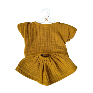 Hollie Poppen Kledingset -  Rok & Shirt - Okergeel