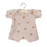 Minikane - Romper - Roze met Hartjes (Pop 28 cm)