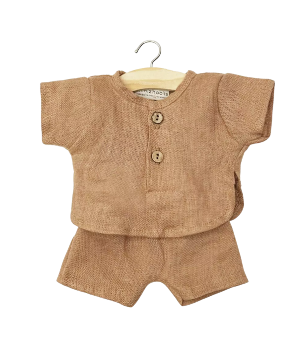 Minikane Minikane -  Poppen Kledingset - Broek en Shirt Taupe (pop 34 cm)