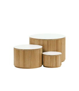 Ronde Tafels Design Wit (3-delig)
