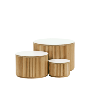 Ronde Tafels Design Wit (3-delig)