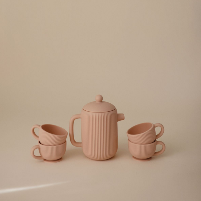 Mushie - Siliconen Thee Servies Blush (4-delig)