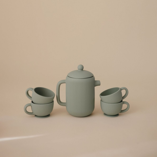 Mushie - Siliconen Thee Servies Blue (4-delig)