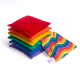 Little Botanic label - Sensorische Pittenzakjes - Regenboog (6-delig) + Waves
