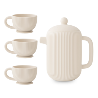 Mushie Siliconen Thee Servies Sand (4-delig)