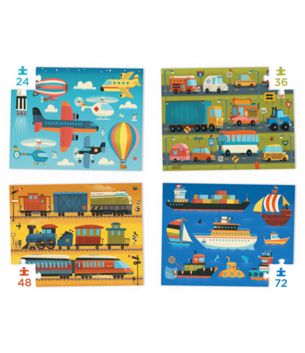 Crocodile Creek Crocodile Creek - 4-in-1 Puzzel - Vehicles | 4+