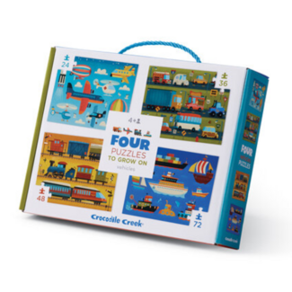 Crocodile Creek 4-in-1 Puzzel - Vehicles | 4+