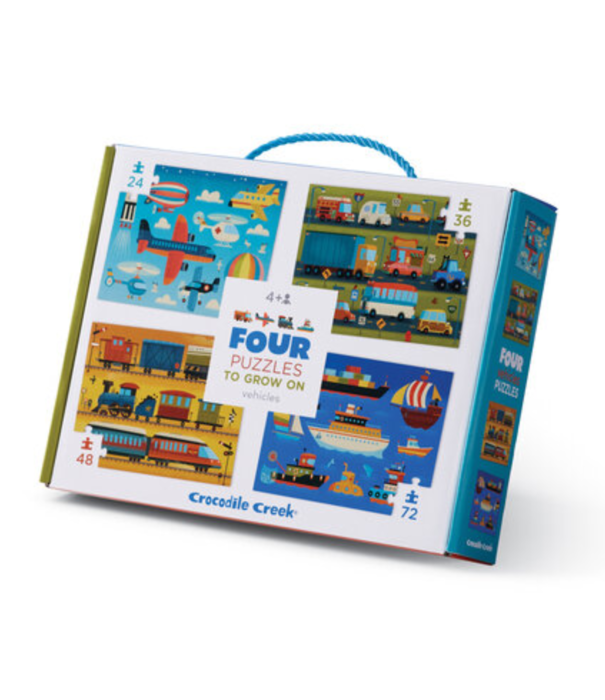 Crocodile Creek Crocodile Creek - 4-in-1 Puzzel - Vehicles | 4+