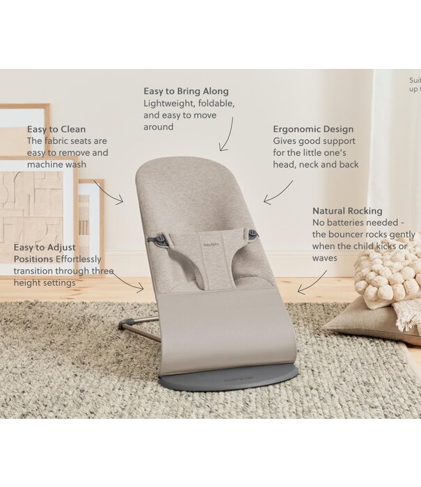 BabyBjörn BabyBjörn - Wipstoel Bliss - 3D Jersey Zandgrijs