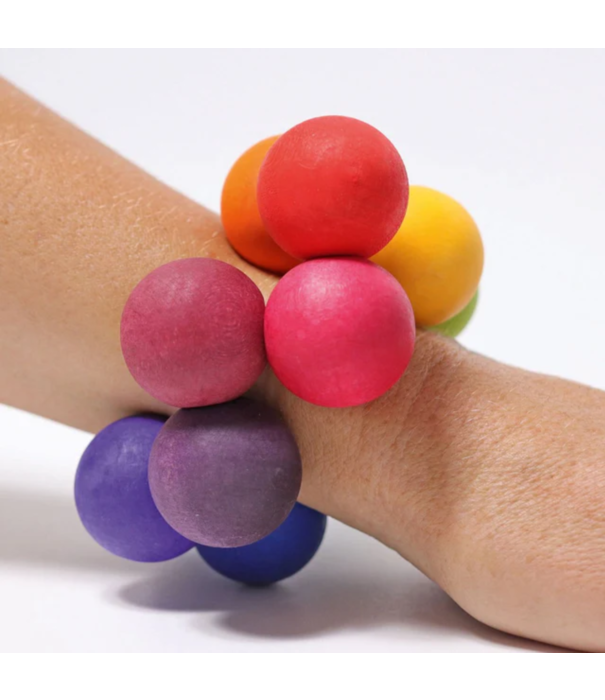 Grimm's  Grimm's - Houten Rammelaar en Bijtring Kralen - Regenboog