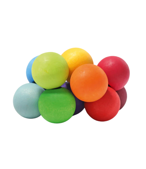 Grimm's  Grimm's - Houten Rammelaar en Bijtring Kralen - Regenboog