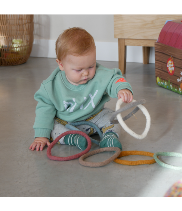 Papoose Toys Papoose Toys - Vilten Ringen- Earth Felt (28-delig)