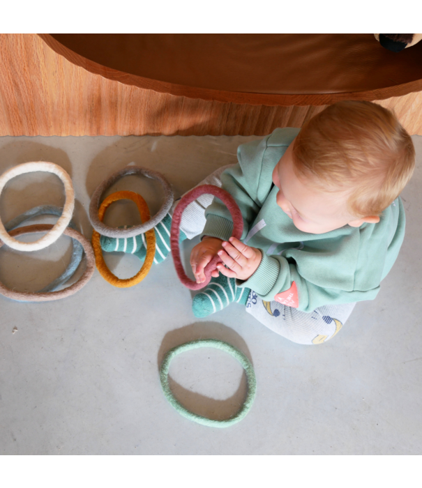 Papoose Toys Papoose Toys - Vilten Ringen- Earth Felt (28-delig)
