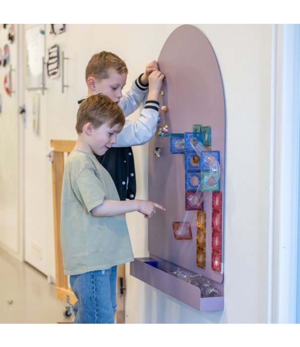 JUTTER & Co. JUTTER & Co. || Ready to Play Speelpakket - Magneetboog + Opbergschap L Blauw + Connetix Regenboog (102-delig)