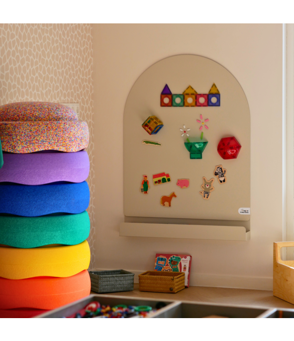 JUTTER & Co. JUTTER & Co. || Ready to Play Speelpakket - Magneetboog + Opbergschap L Mushroom + Connetix Pastel (120-delig)