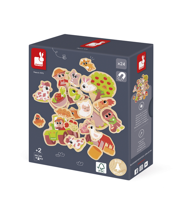 Janod Janod - Houten Magneetset de Boerderij (24-delig)
