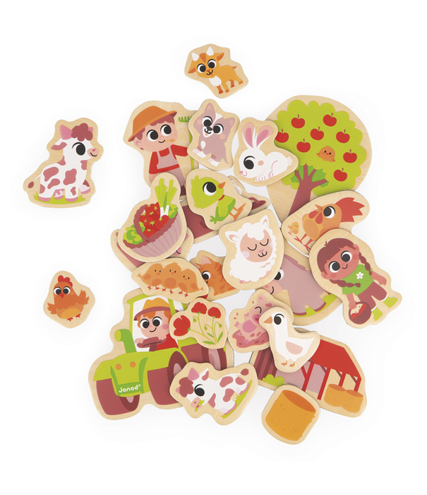 Janod Janod - Houten Magneetset de Boerderij (24-delig)