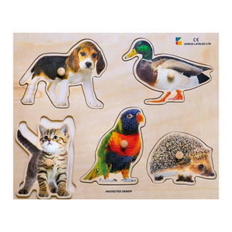 Jakobs Houten Puzzel - Dieren (5-delig) | 2+