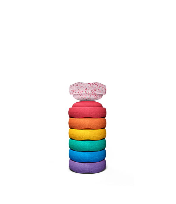 Stapelstein TIJDELIJKE ACTIE || Stapelstein - Special Mini Stapelstenen Set - Rainbow Classic + Mini Blush (7-delig)