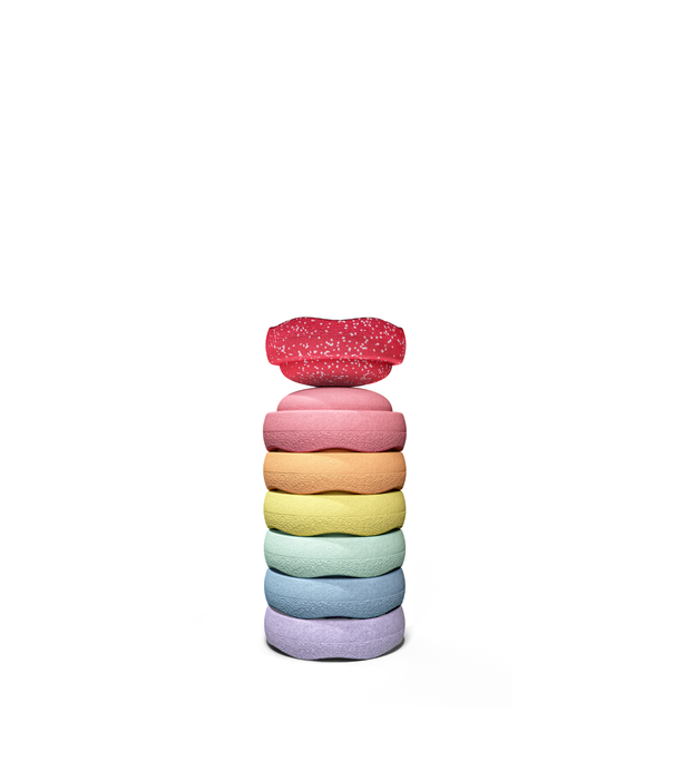 Stapelstein TIJDELIJKE ACTIE || Stapelstein - Special Mini Stapelstenen Set - Rainbow Pastel + Mini Blush (7-delig)