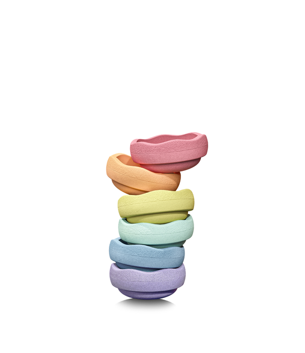 Stapelstein Stapelstein - Mini Stapelstenen Set - Rainbow Pastel ( 6-delig)