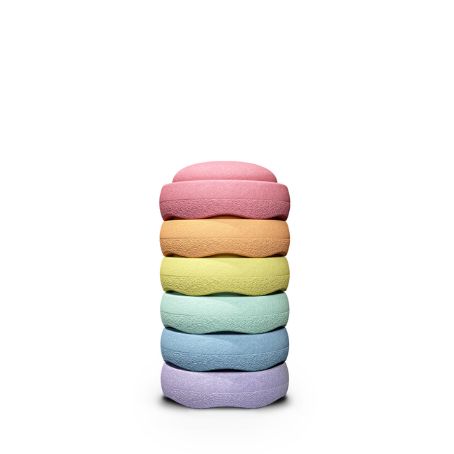 Stapelstein - Mini Stapelstenen Set - Rainbow Pastel ( 6-delig)