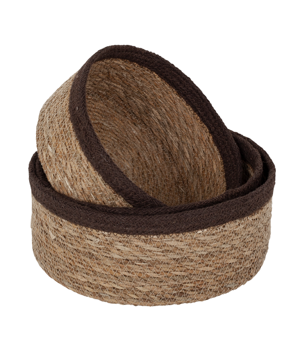 Dixie Dixie - Seagrass - Gevlochten Manden Set (3-delig) - Bruin