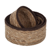 Dixie - Seagrass - Kleine Gevlochten Manden Set (4-delig) - Bruin