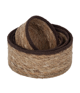 Seagrass - Kleine Gevlochten Manden Set (4-delig) - Bruin