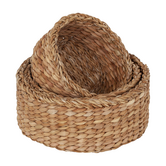 Dixie - Seagrass - Grof Gevlochten Manden Set Rond (3-delig)