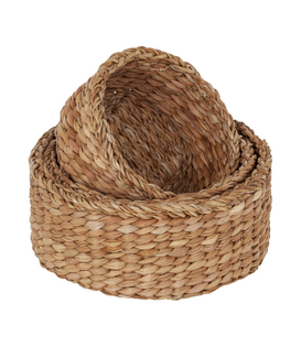 Seagrass - Grof Gevlochten Manden Set Rond (3-delig)