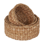 Dixie - Seagrass - Grof Gevlochten Manden Set Rond (3-delig)