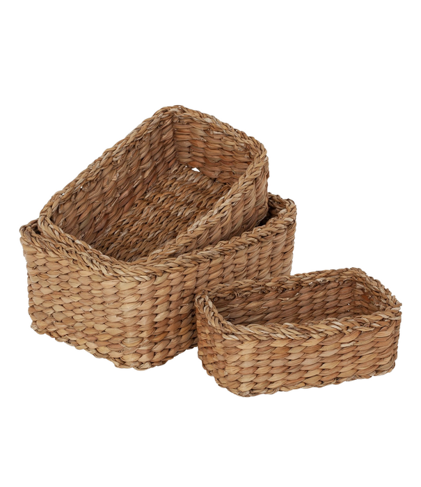 Dixie Dixie - Seagrass - Grof Gevlochten Manden Set Rechthoekig (3-delig)