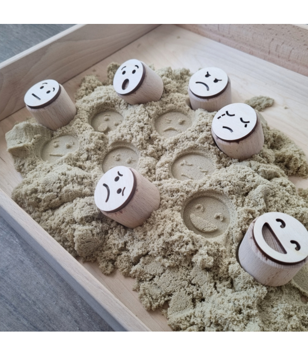 Kiddi Kiddi - Houten Stempelset Emoties (6-delig)