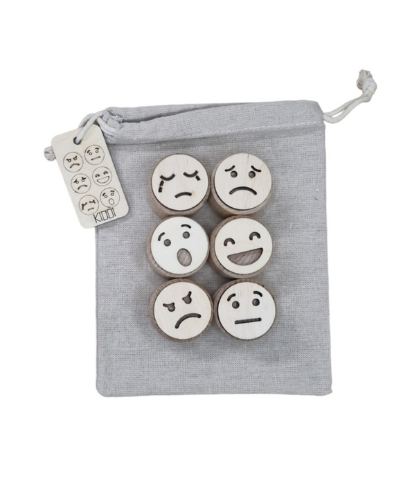 Kiddi Kiddi - Houten Stempelset Emoties (6-delig)