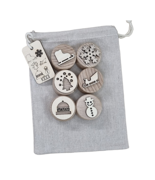 Kiddi Kiddi - Houten Stempelset Winter (6-delig)