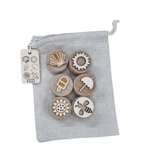 Kiddi Kiddi - Houten Stempelset Zomer (6-delig)