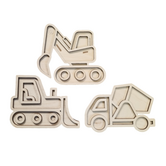 Kiddi - Vulvormen Set Bouwvoertuigen (3-delig)