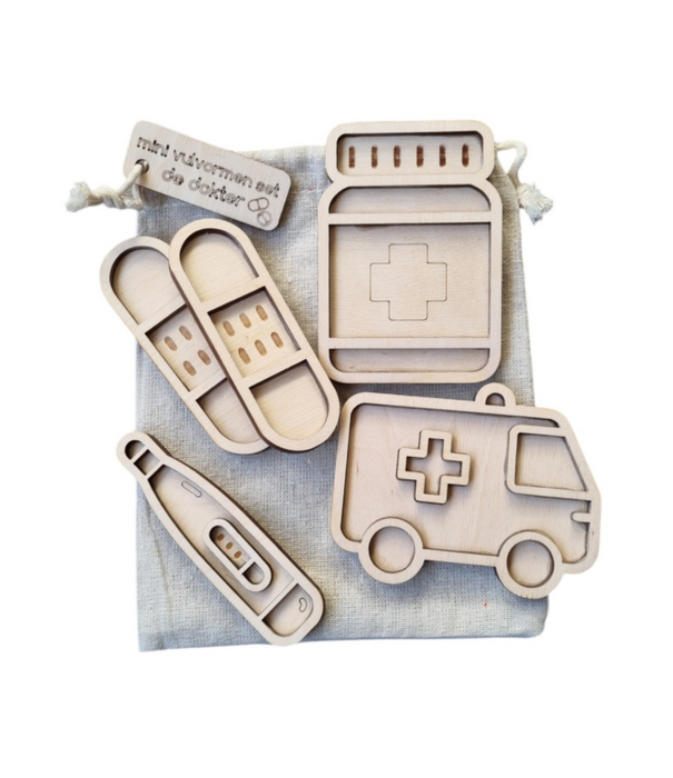 Kiddi Kiddi - Mini Vulvormen Set De Dokter (4-delig)