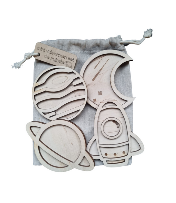 Kiddi Kiddi - Mini Vulvormen Set De Ruimte (4-delig)