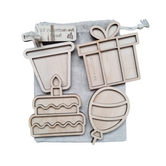 Kiddi - Mini Vulvormen Set Feest (4-delig)