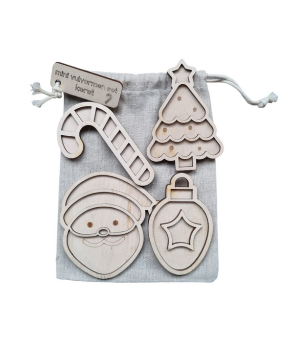 Kiddi Kiddi - Mini Vulvormen Set Kerst (4-delig)