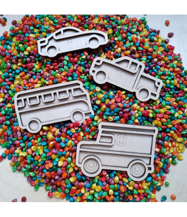 Kiddi Kiddi - Mini Vulvormen Set Voertuigen (4-delig)