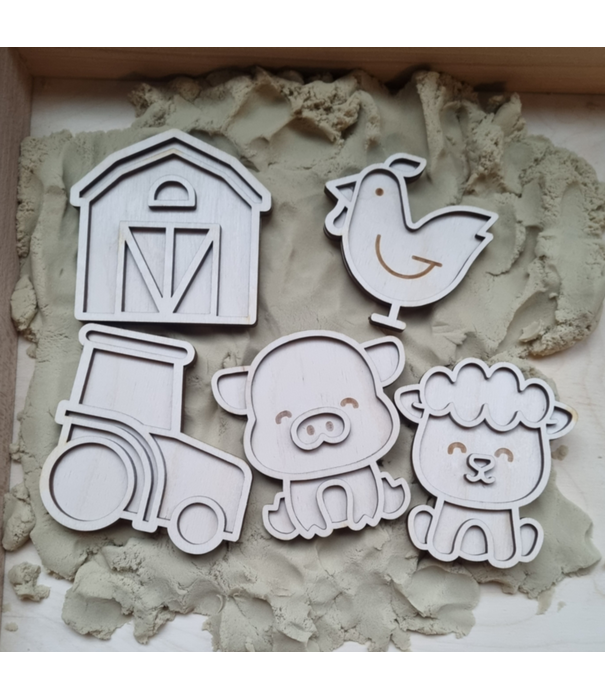 Kiddi Kiddi - Mini Vulvormen Set Boerderij (5-delig)
