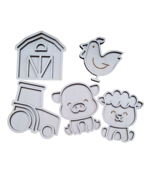 Mini Vulvormen Set Boerderij (5-delig)