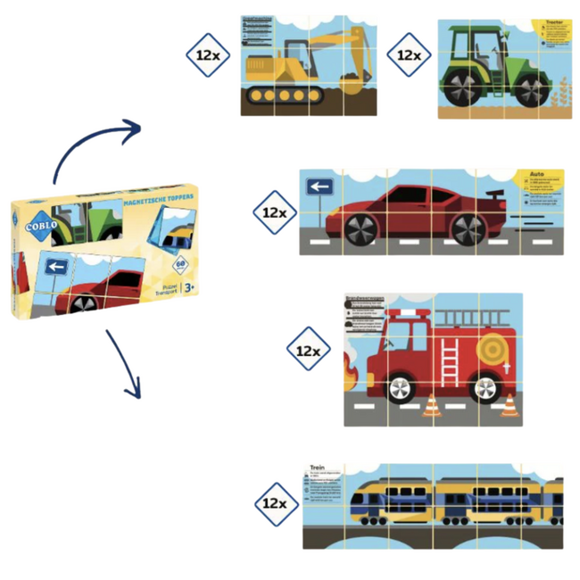 Coblo - Magnetische Toppers - Transport (60-delig)